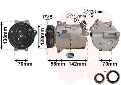 VAN WEZEL Kompressor,kliimaseade 3700K313